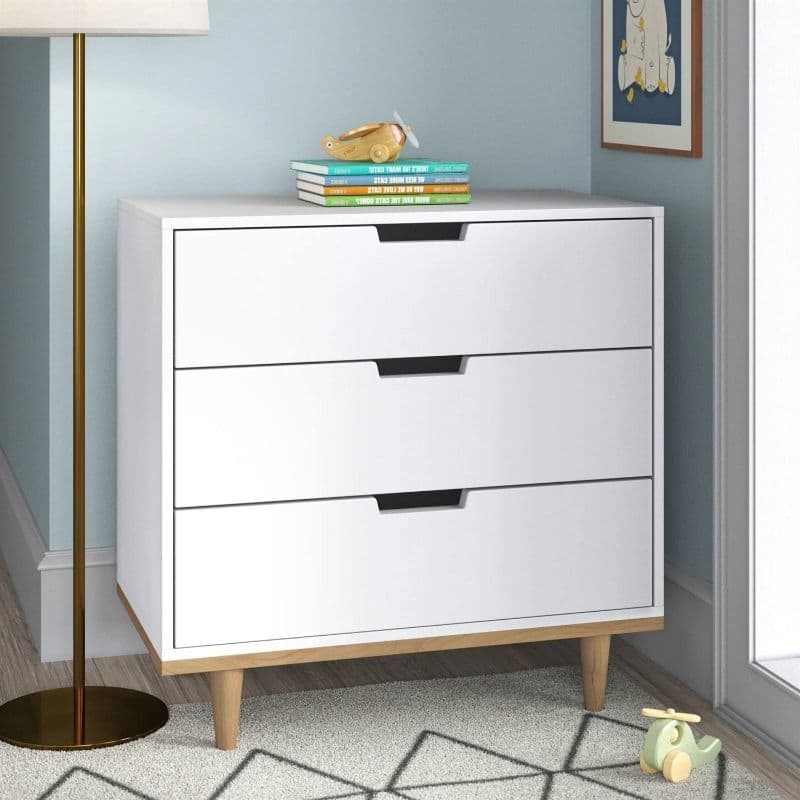 Modern Mid-Century Style Dresser Chest Wood Finish