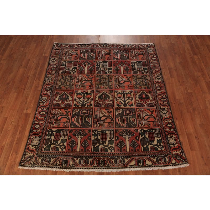Garden Design Balouch Persian Rug Handmade Wool Carpet - 5'2" x 6'3"