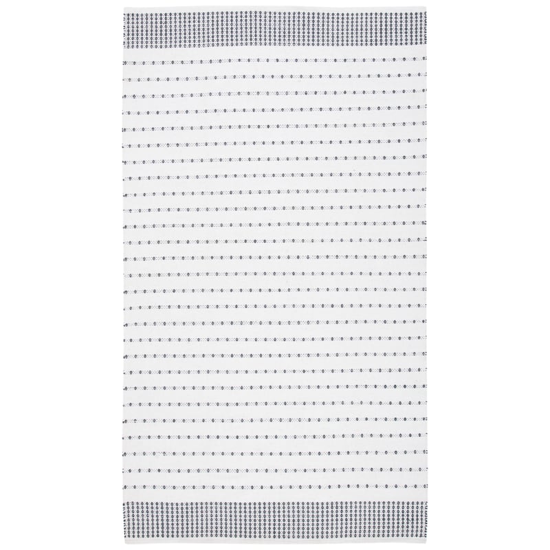 SAFAVIEH Handmade Flatweave Montauk Helena Cotton Rug - 6' Square - Grey/Ivory