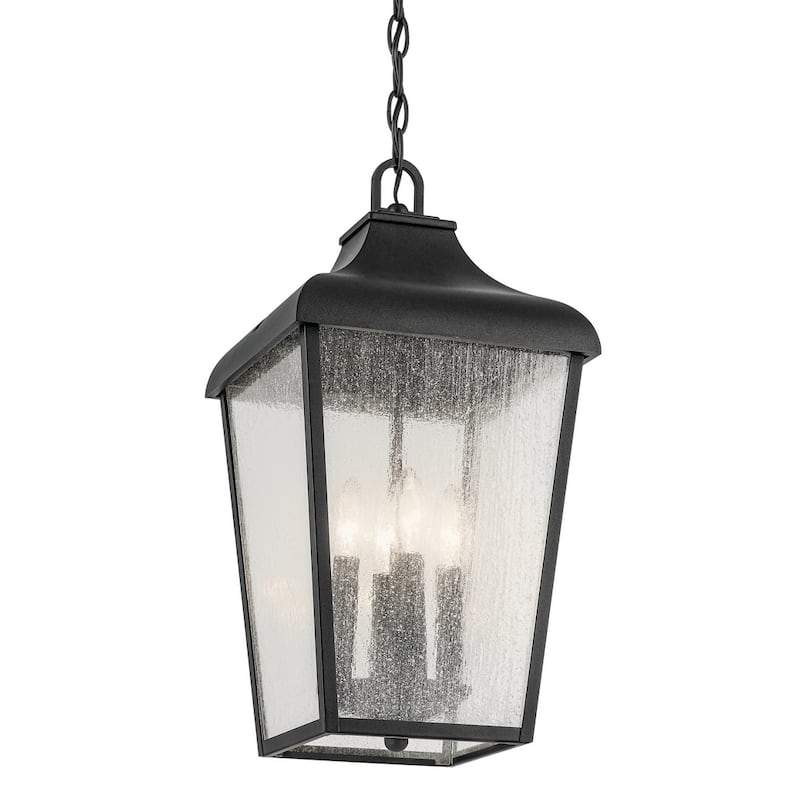 Kichler Forestdale 10" Wide 4 Light Outdoor Lantern Pendant - Textured Black