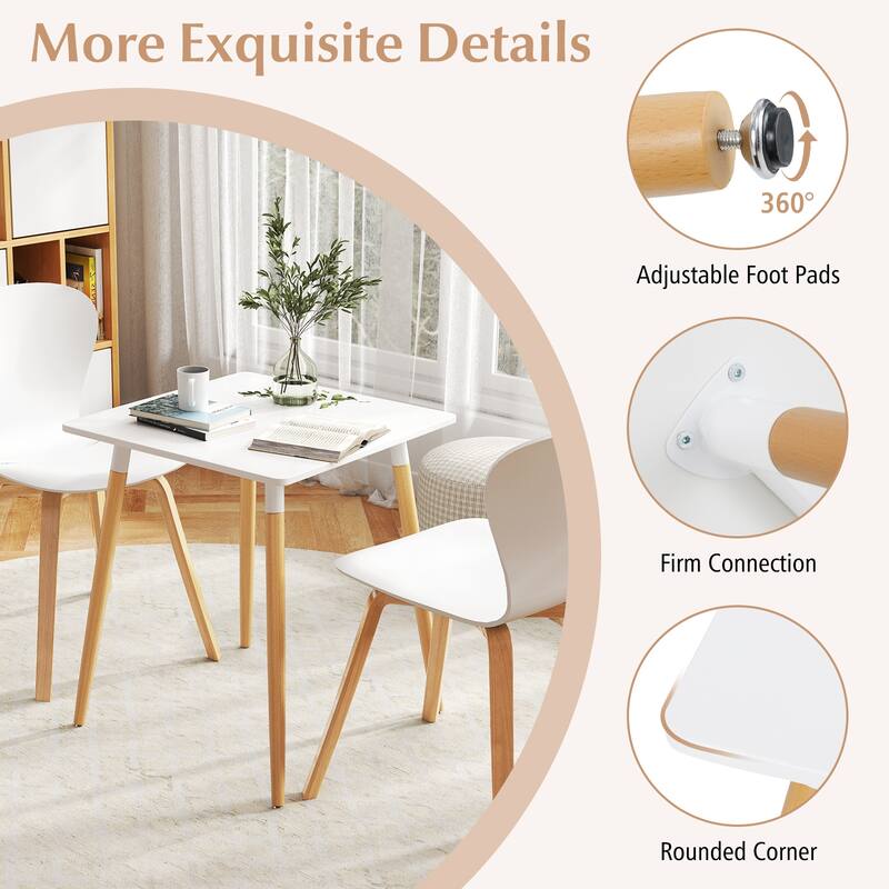 Gymax Square Dining Table Farmhouse Minimalist Dinner Table w/ Sturdy