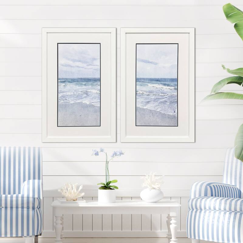 Paragon Tranquil Ocean Framed Art - Set of 2 - 2-piece Set