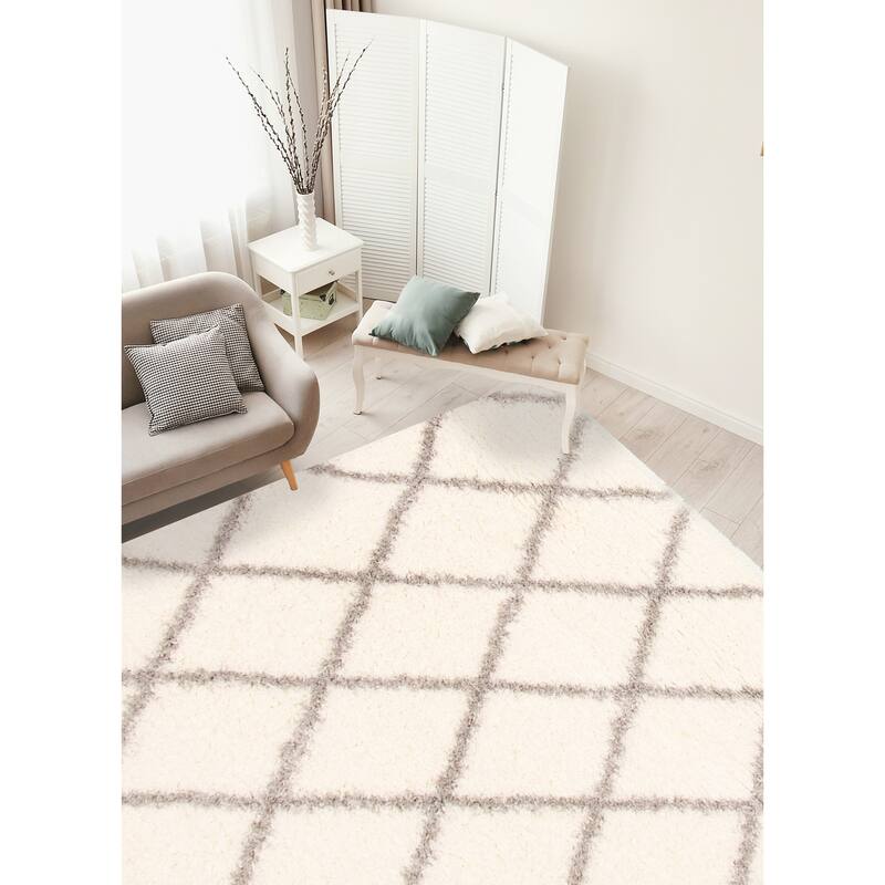 ECARPETGALLERY Agadir Diamond Moroccan Shag Rug