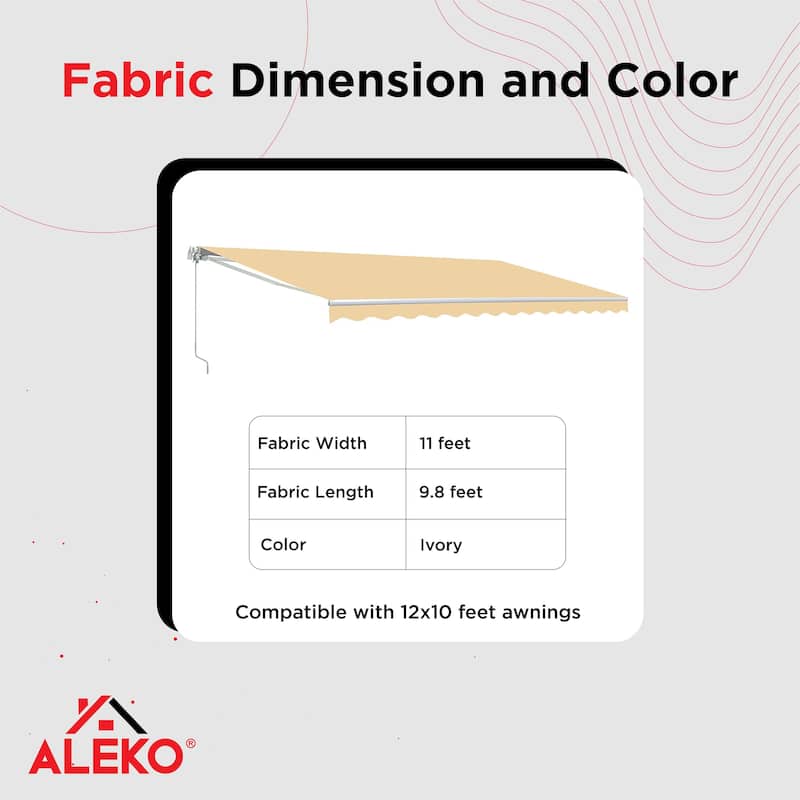 ALEKO Replacement Fabric for 12 x 10 ft Retractable Awning
