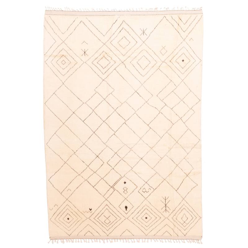 ECARPETGALLERY Hand-knotted Pak Finest Marrakesh Cream Wool Rug - 7'1 x 9'8