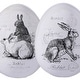 preview thumbnail 3 of 2, 6" Dolomite Egg With Bunny Print Set of 2