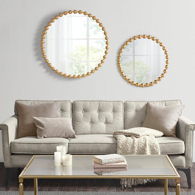 Madison Park Signature Marlowe Beaded Round Wall Mirror
