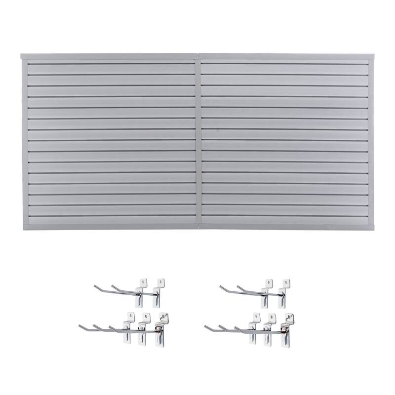 Heavy Duty PVC Slatwall Garage Organizer with 10 Panels