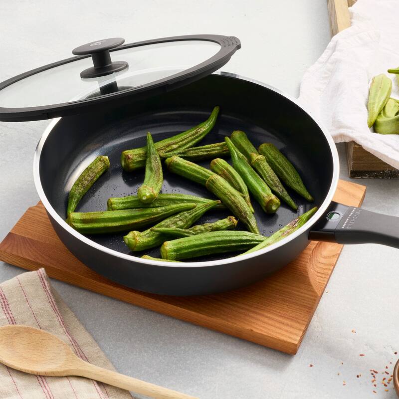 Henckels Nola 3.9-qt Aluminum Ceramic Nonstick Saute Pan with Lid - Black