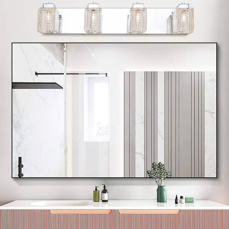 4 Lights Glass Vanity Wall Sconce For Bathroom