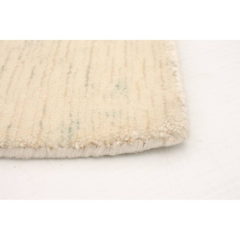 ECARPETGALLERY Hand Loomed Gabbeh Luribaft Ivory Wool Rug - 7'5 x 9'6