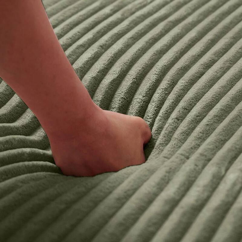 102.76" Corduroy Cloudy L Shaped Sofa with Headrests