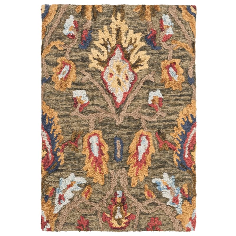 SAFAVIEH, Handmade Marietje Blossom French Country Wool Area Rug - 2' x 3' - Green/Multi