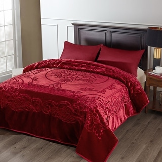 Luxury Embossed Floral Fleece Blanket