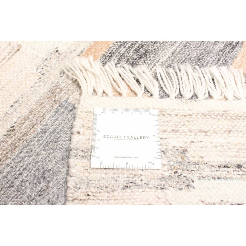 ECARPETGALLERY Flat-Weave Ankara FW Grey Wool Kilim - 5'3 x 7'8