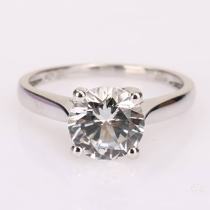 Miadora 2 3/8ct TGW Created White Sapphire Solitaire Engagement Ring 10k White Gold