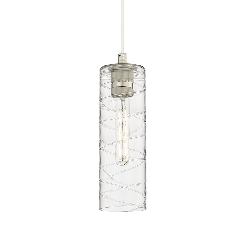 Innovations Lighting 434-1P-13-4 Crown Point Pendant Crown Point 4" - Polished Nickel / Deco Swirl
