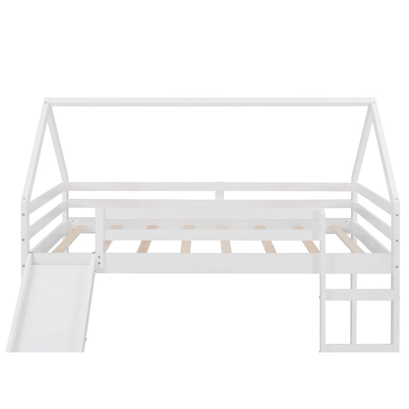 Loft Bed with Slide, House Bed with Slide
