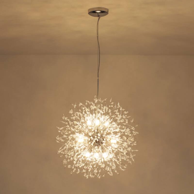 9 - Light Modern Metal Sputnik Pendant with Crystal Chandelier