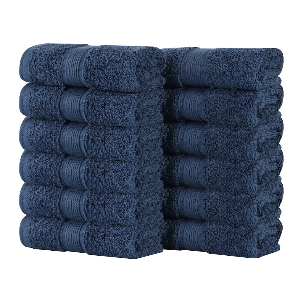 Blue Nile Mills Organic Cotton Medium Weight Solid Face Towel/Washcloth, Set of 12