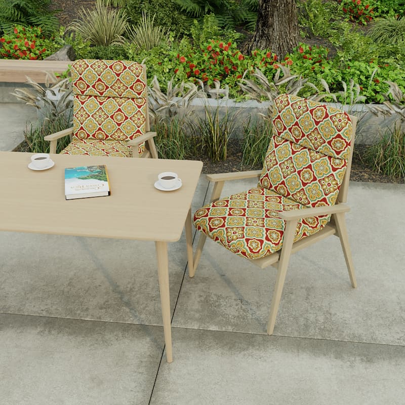 22" x 45" Outdoor Chair Cushion with Ties and Loop - 45'' L x 22'' W x 5'' H