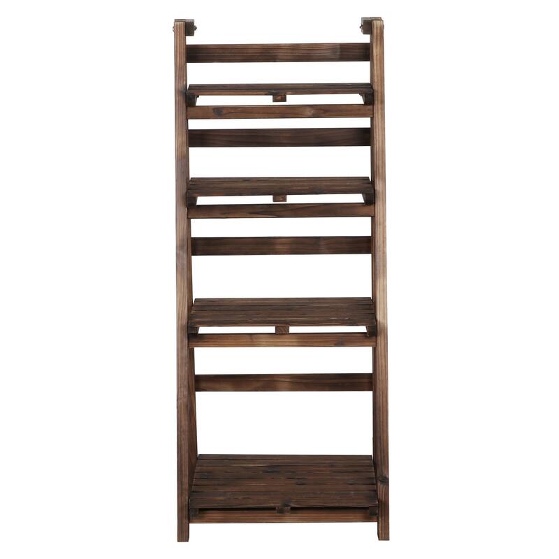 Yaheetech 4 Tier Foldable Flower Stand 42.5in Wooden Plant Stand