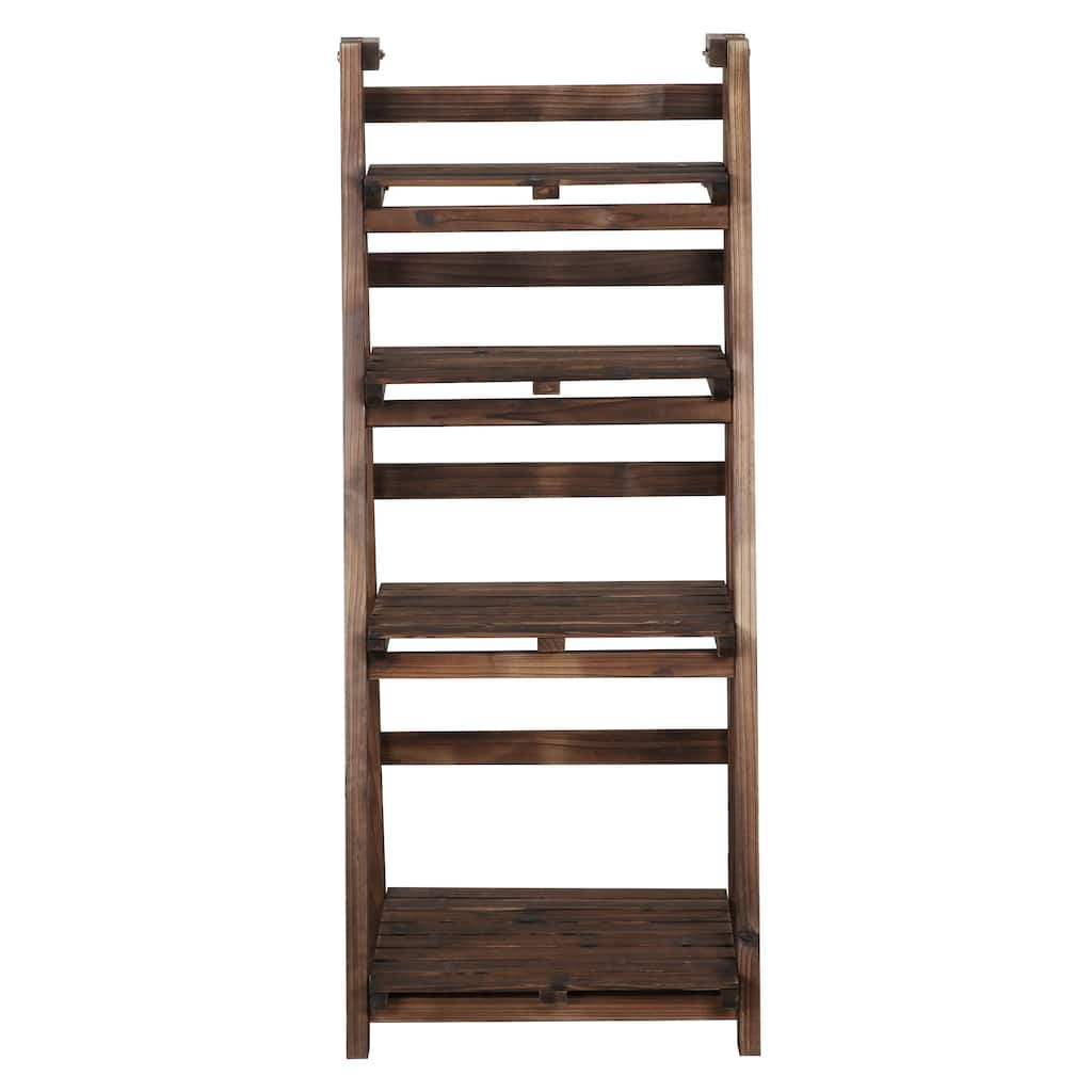 Yaheetech 4 Tier Foldable Flower Stand 42.5in Wooden Plant Stand