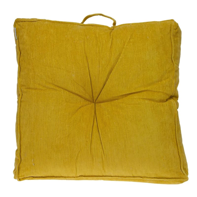Corduroy Styled Burnt Orange Tufted Floor Pillow