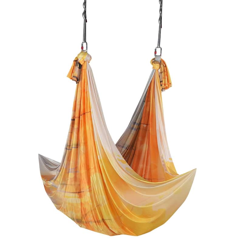 Aerial Yoga Hammock & Swing Kit 5.5 Yards with Full Rigging Hardware - Gradient-Gold