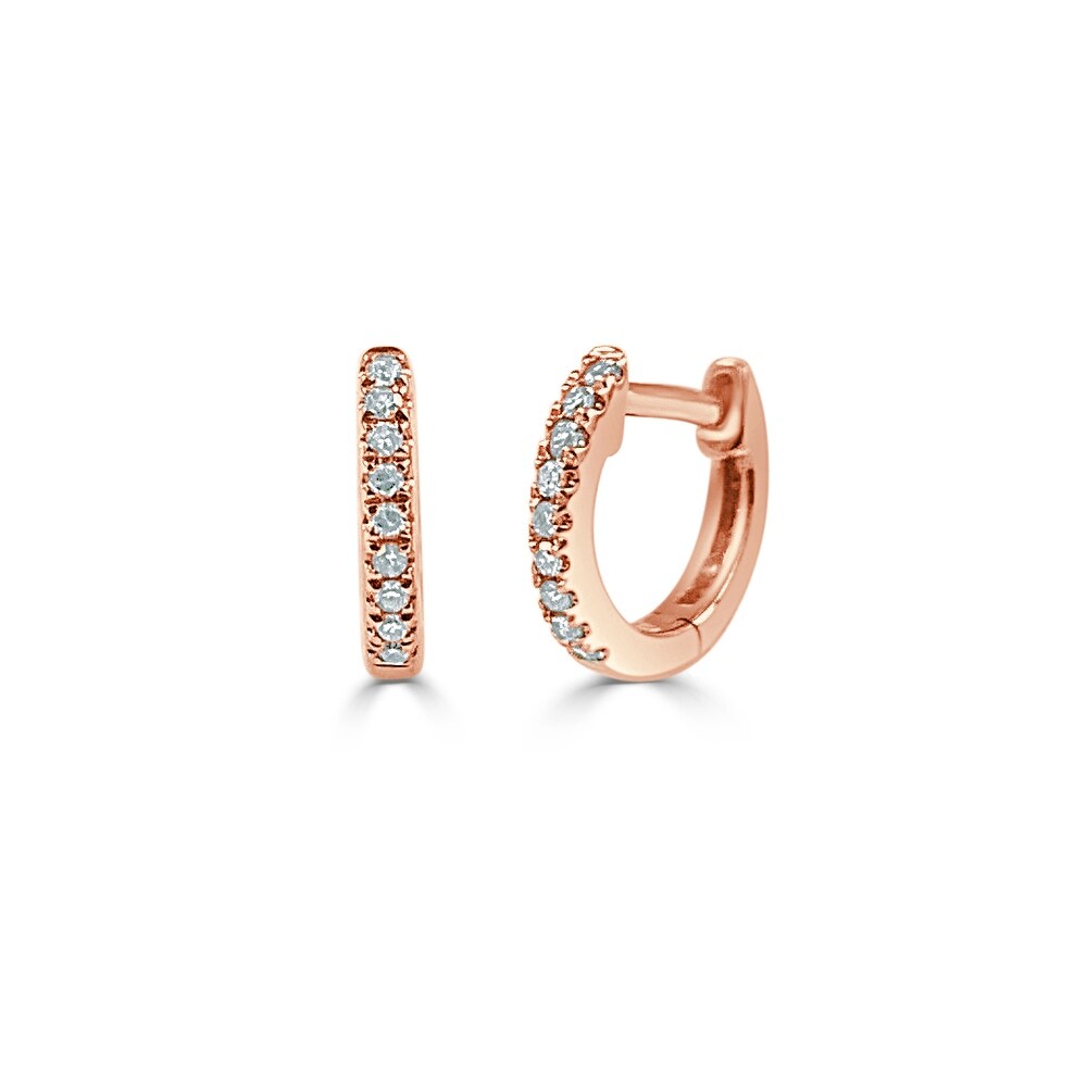 Joelle Collection 14K Gold Diamond Tiny Hoop Earrings 7MM Earring's