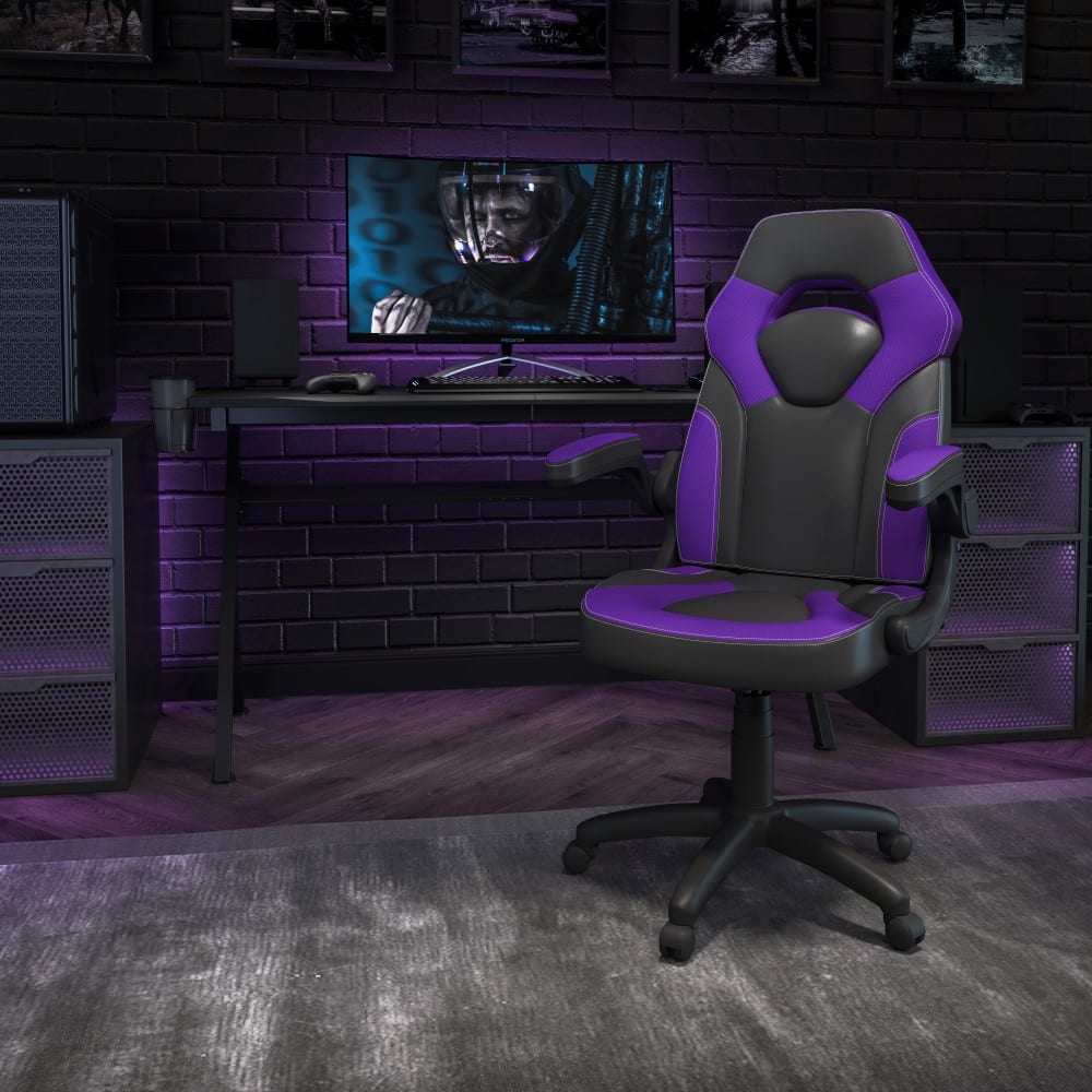 High Back Racing Style Ergonomic Gaming Chair with Flip-Up Arms