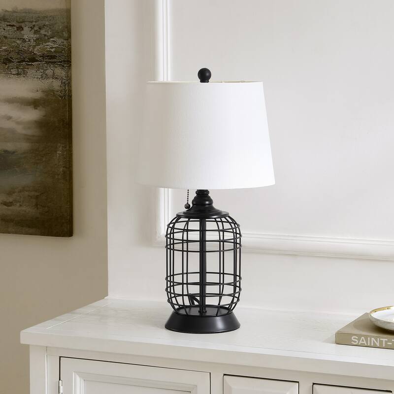 SAFAVIEH Lighting Greg 21" Shabby Chic Table Lamp - 11" W x 11" D x 20" H - 11Wx11Dx20H