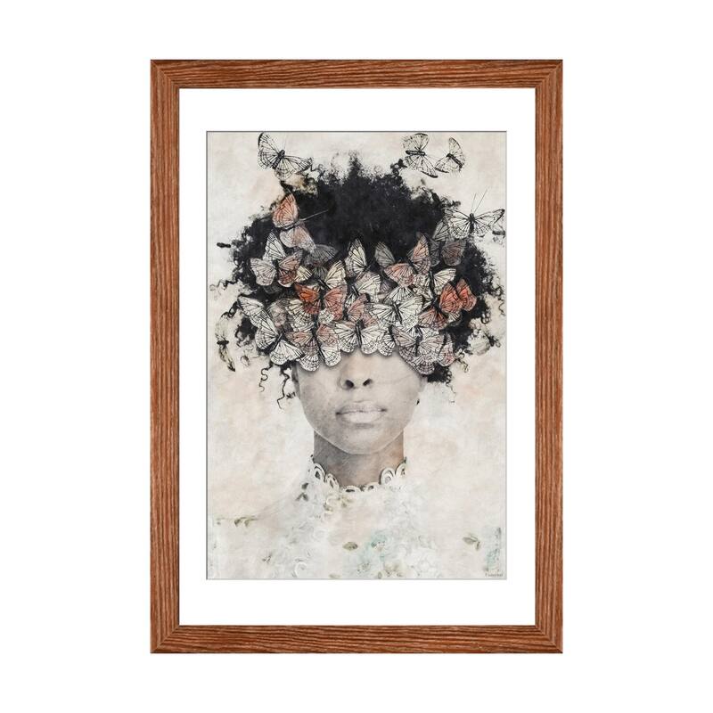 iCanvas "Beauty And Butterflies" by Underdott Art - Walnut - 24x16x1