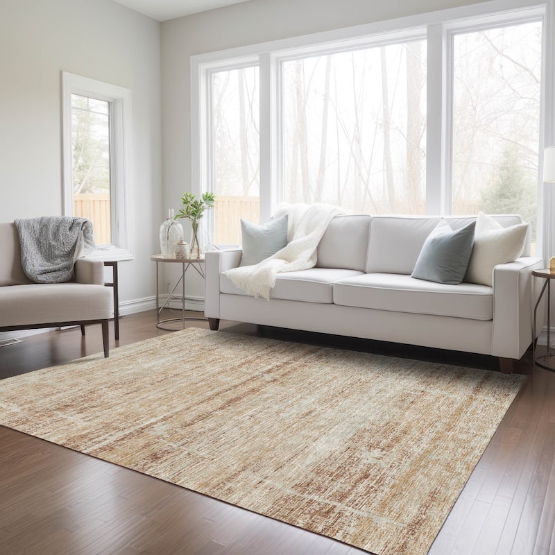 Machine Washable Indoor/ Outdoor Chantille Solid Ombre Rug