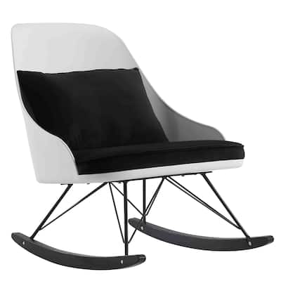 Large Rocking Chair With Cushion Plastic Arms Lounge Nursery Living Room Rocker Replica Accent Comfortable Office Work