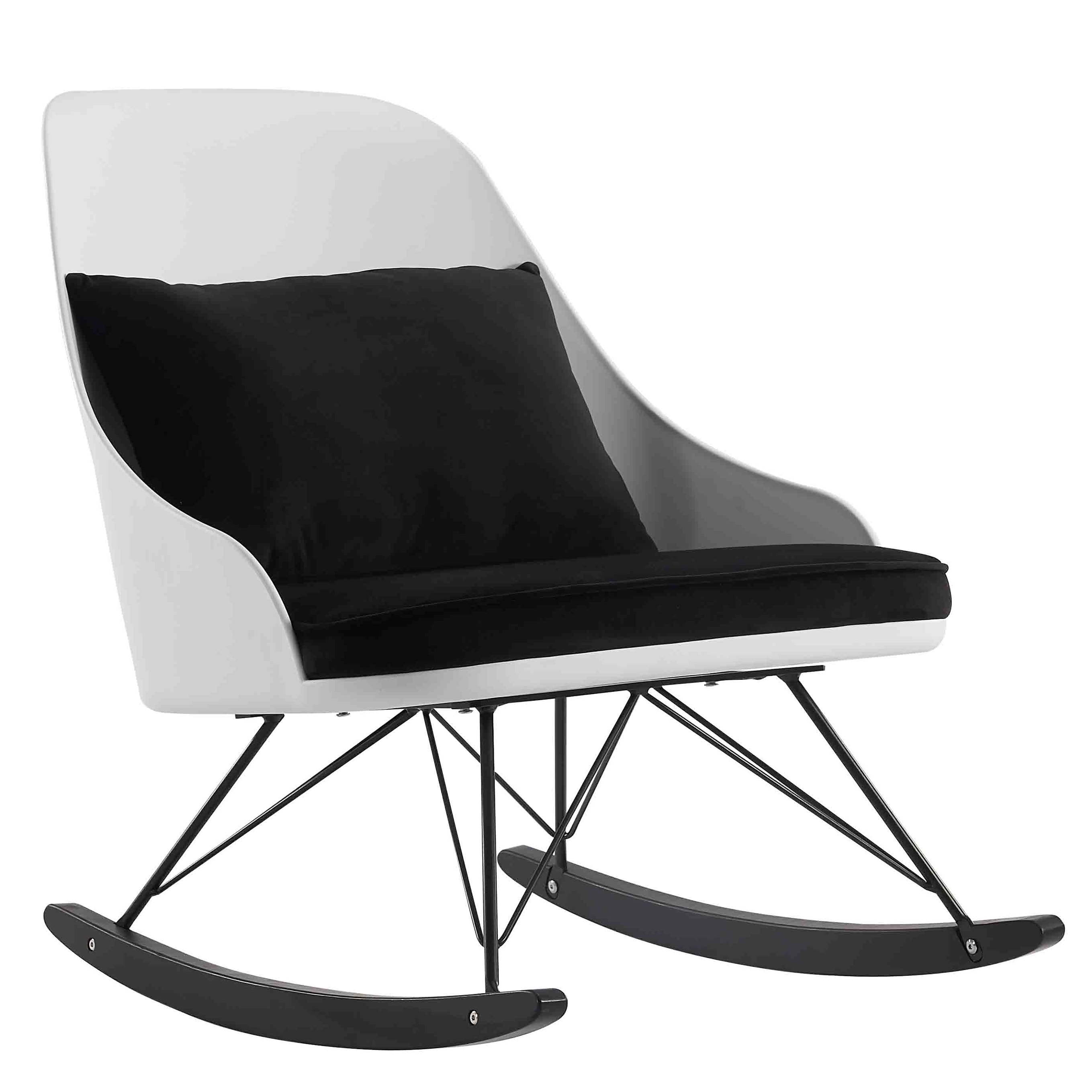 Large Rocking Chair With Cushion Plastic Arms Lounge Nursery Living Room Rocker Replica Accent Comfortable Office Work
