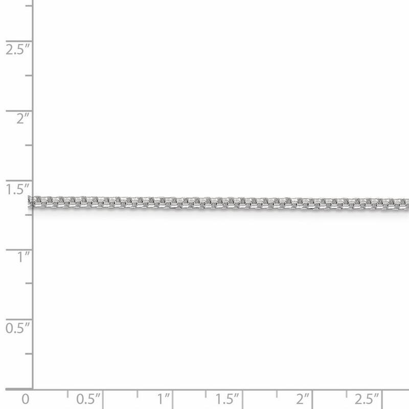 Curata 925 Sterling Silver 2mm Round Box Chain Necklace