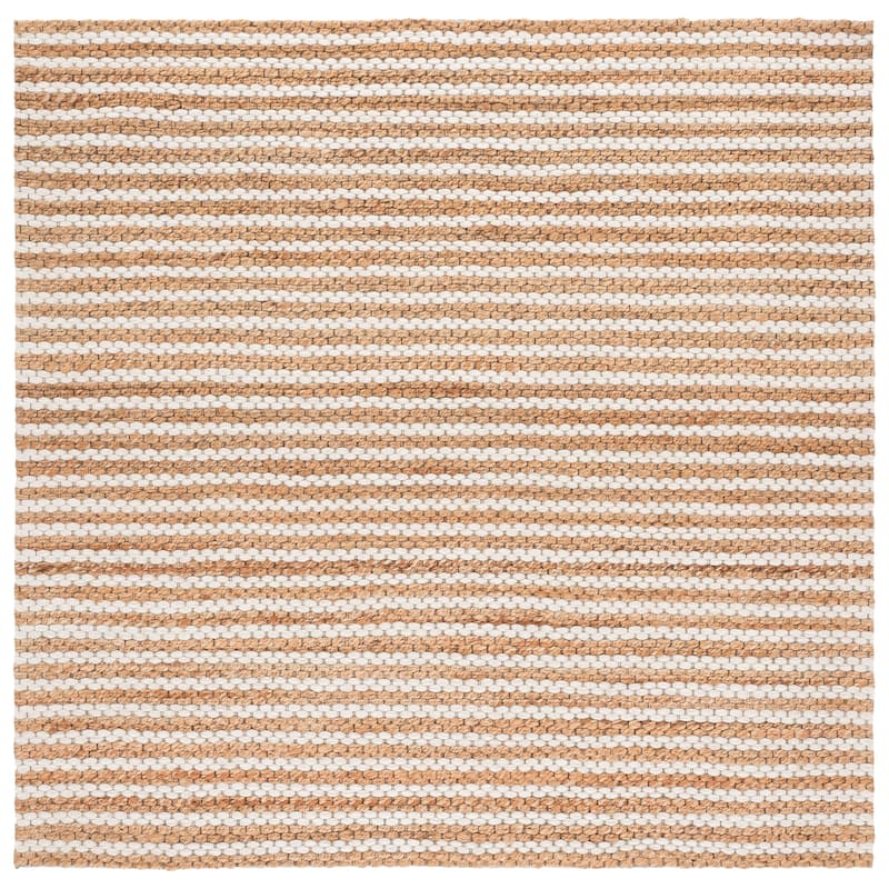 Martha Stewart by SAFAVIEH Handmade Deivi Jute Rug - 6' Square - Natural/Ivory