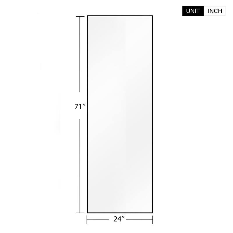 Modern Aluminum Alloy Thin Framed Full Length Floor Mirror