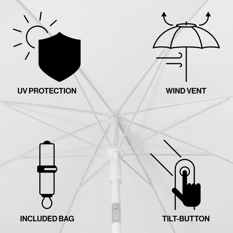 Mariner 6.5ft Classic Fringe Umbrella w/ Tilt & Bag