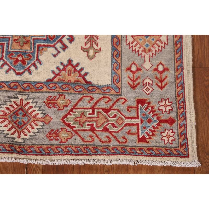 Kazak Oriental Accent Rug Handmade Beige Wool Carpet - 3'3"x 5'1"