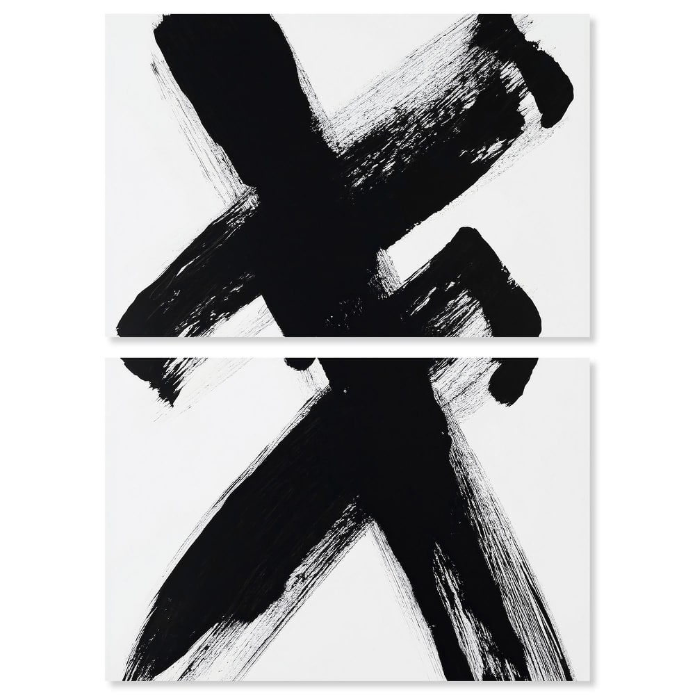 Black X Canvas Set of 2 by Art Remedy, Gallery Wrapped