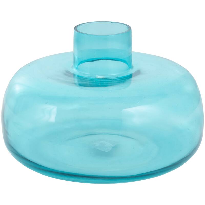 Blue, Green or Orange Glass Round Vase with Varying Shapes and Sizes (Set of 3)