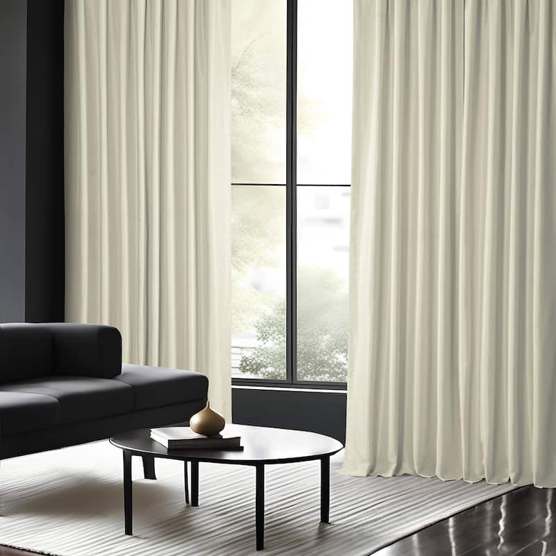 Exclusive Fabrics Solid Vintage Textured Faux Dupioni Silk Pleated Blackout Curtain (1 Panel)