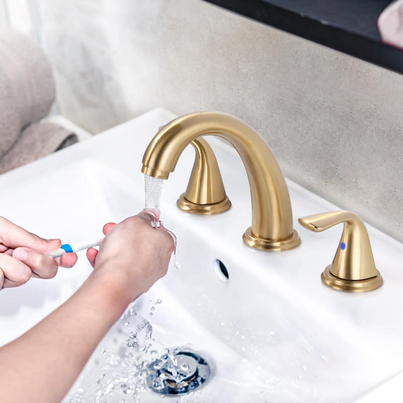 WOWOW Widespread Double Handle Bathroom Faucet