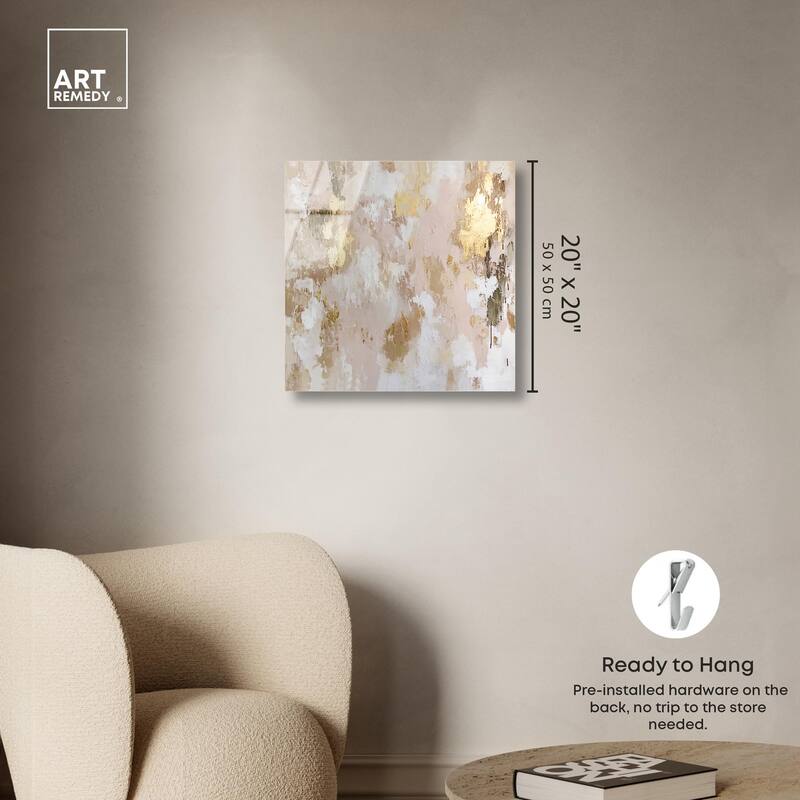 Golden Glimmer Gesture I Acrylic by Art Remedy, Ready to Hang