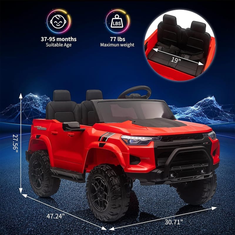 24V 2 Seater Kids Electric Vehicles, Ride On Truck for Kids Best Gifts, Pink