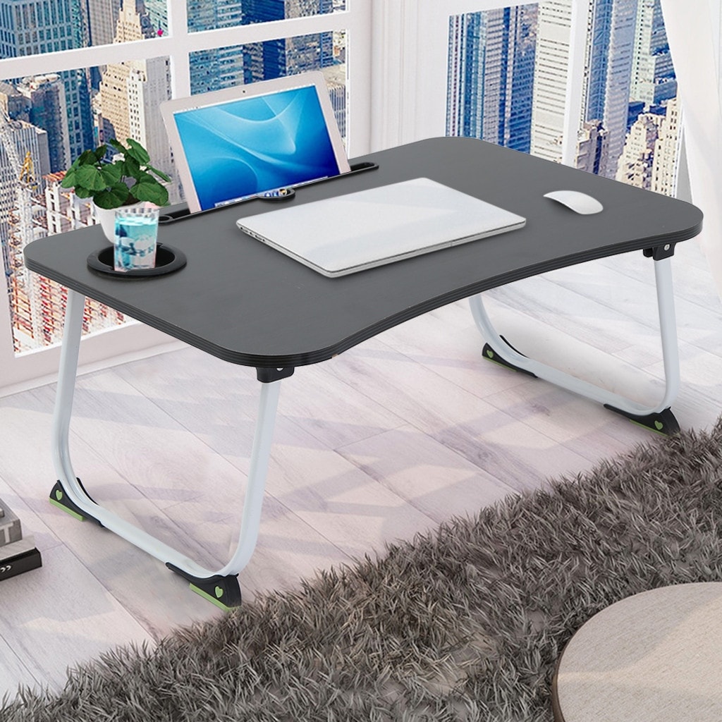 Foldable Laptop Tray Breakfast Serving Bed Notebook Stand Portable Dinning Table for Writing,Studying,Eating in Sofa Bed Couch and Floor Kids Laptop Table Bed Table Lap Standing Desk 60 x 40 cm 