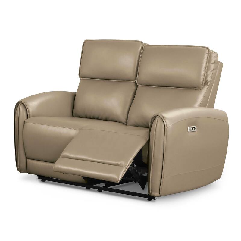 Furniture of America Elente Modern 3-Piece Faux Leather Power Recline Sofa Set with USB Ports