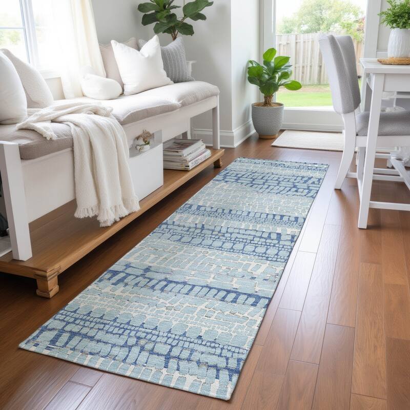 Machine Washable Indoor/ Outdoor Modern Winfield Chantille Rug